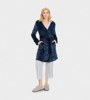 Indigo Ugg Miranda Fleece Women's Robe | South Africa-3517628