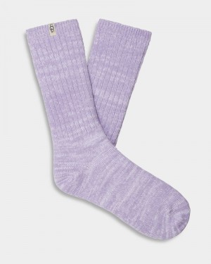 Indigo Ugg Rib Knit Slouchy Crew Women's Socks | South Africa-9503218