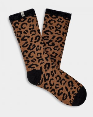 Leopard Ugg Josephine Fleece Lined Women's Socks | South Africa-7942638