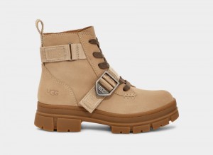 Mustard Ugg Ashton Lace Up Women's Ankle Boots | South Africa-9821705