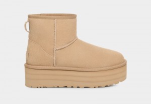 Mustard Ugg Classic Mini Platform Women's Boots | South Africa-6012973