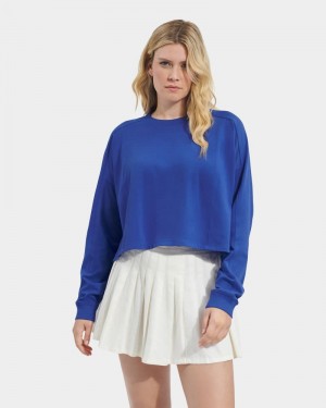 Navy Ugg Delylah Long Sleeve Crop Women's Tops | South Africa-3867250