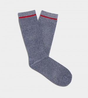 Navy Ugg Kyro Cozy Crew Men's Socks | South Africa-0798653