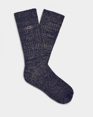 Navy Ugg Trey Rib Knit Slouchy Crew Men's Socks | South Africa-1324670