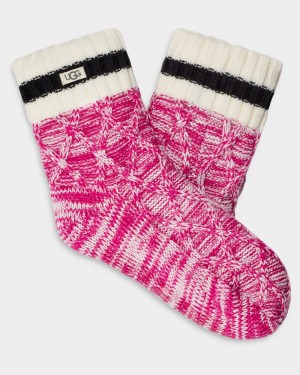 Pink Ugg Deedee Fleece Lined Quarter Women's Socks | South Africa-0514389