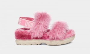 Pink Ugg Fluff Sugar Women's Sandals | South Africa-3416807