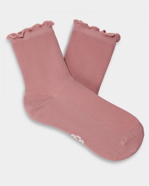 Pink Ugg Karsyn Lettuce Edge Women's Socks | South Africa-4710396