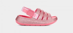 Pink Ugg Sport Yeah Glitter Kids' Slippers | South Africa-5017923