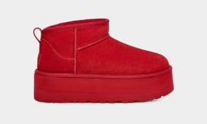 Red Ugg Classic Ultra Mini Platform Women's Boots | South Africa-1576328