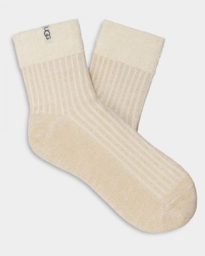 White Ugg Aidy Sparkle Cozy Quarter Women's Socks | South Africa-1807452