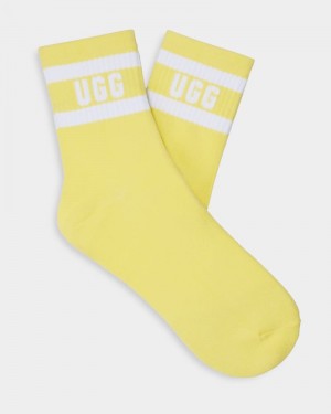 White Ugg Dierson Logo Quarter Women's Socks | South Africa-4719230