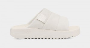 White Ugg Maxxer Men's Slides | South Africa-8253679