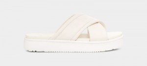 White Ugg Zayne Crossband Women's Slides | South Africa-4501239