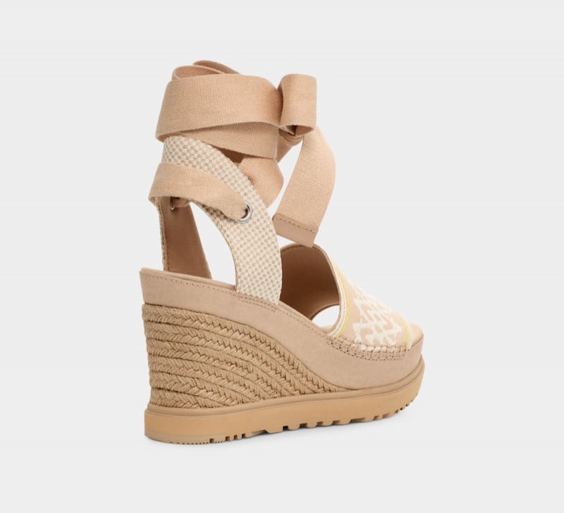 Apricot Ugg Abbot Ankle Wrap Women's Sandals | South Africa-6781450