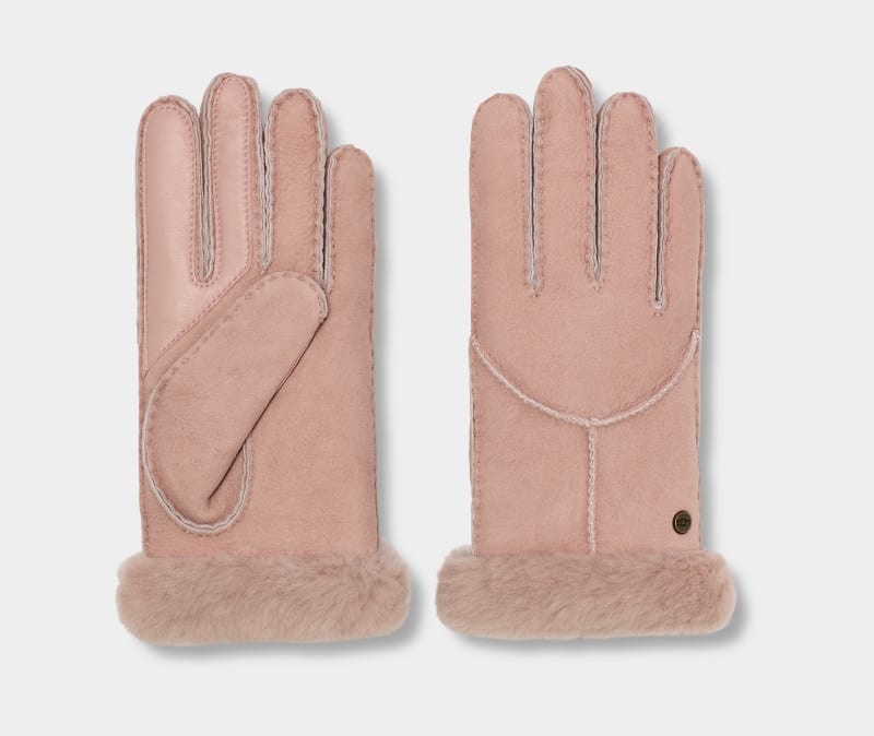 Apricot Ugg Sheepskin Whipstitch Women's Gloves | South Africa-6280759