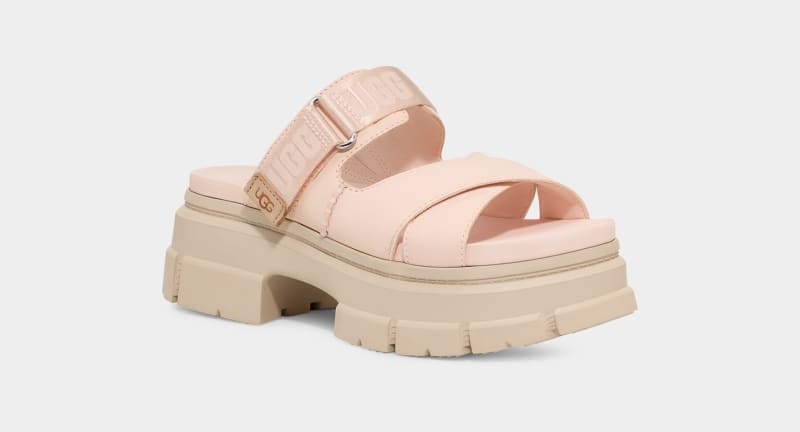 Beige Ugg Ashton Women's Slides | South Africa-6092745