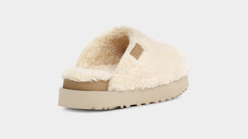 Beige Ugg Fuzz Sugar Women's Slides | South Africa-5946738