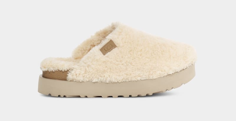 Beige Ugg Fuzz Sugar Women\'s Slides | South Africa-5946738