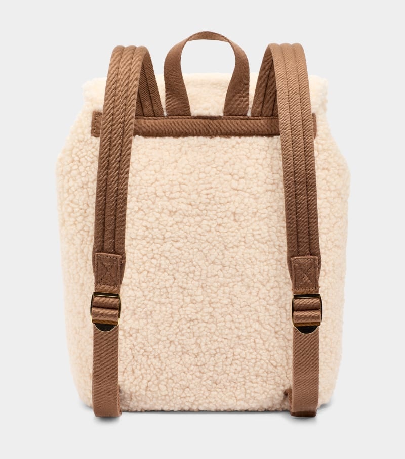 Beige Ugg Inara Uggfluff Women's Backpacks | South Africa-5376429