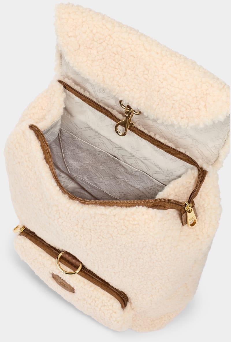 Beige Ugg Inara Uggfluff Women's Backpacks | South Africa-5376429