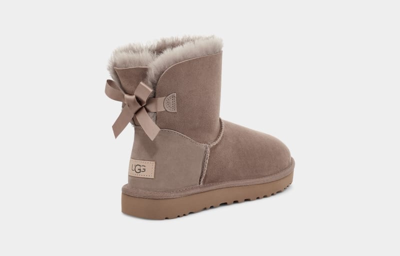 Beige Ugg Mini Bailey Bow Ii Women's Boots | South Africa-5176248