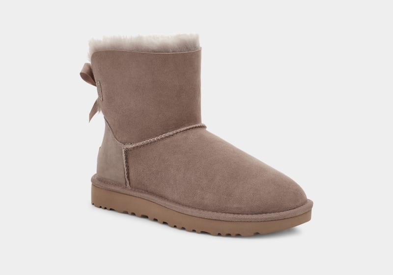 Beige Ugg Mini Bailey Bow Ii Women's Boots | South Africa-5176248