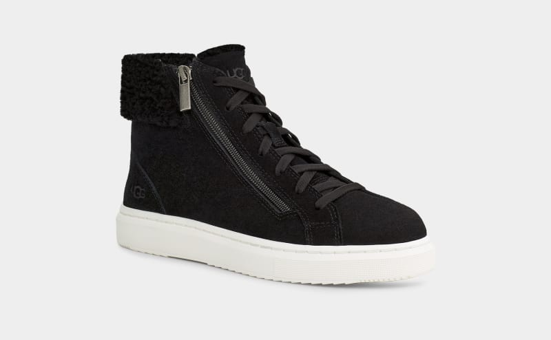 Black Ugg Alameda Mid Zip Women's Sneakers | South Africa-1894360