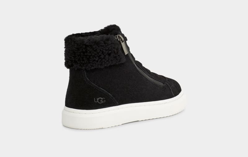 Black Ugg Alameda Mid Zip Women's Sneakers | South Africa-1894360