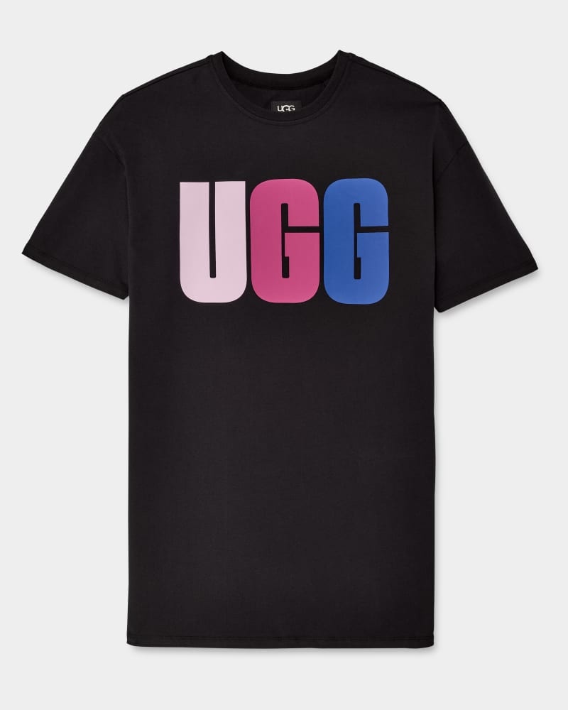 Black Ugg Alayah Logo T-Shirt Women's Dress | South Africa-4123587