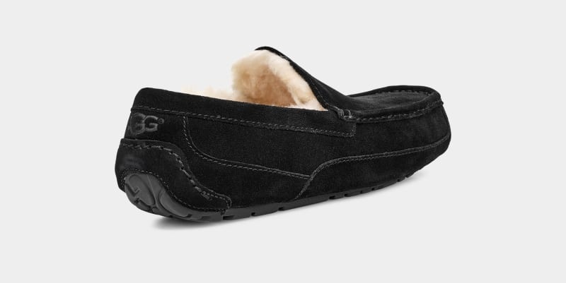 Black Ugg Ascot Men's Slippers | South Africa-0673495