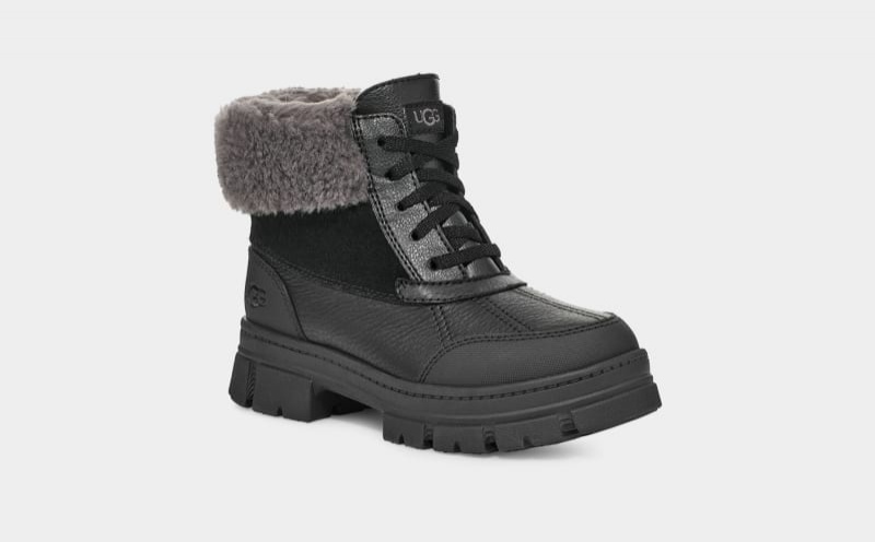 Black Ugg Ashton Addie Kids' Winter Boots | South Africa-5286704