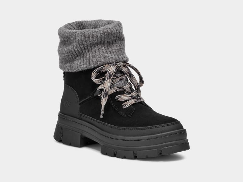 Black Ugg Ashton Hiker Women's Winter Boots | South Africa-5689701