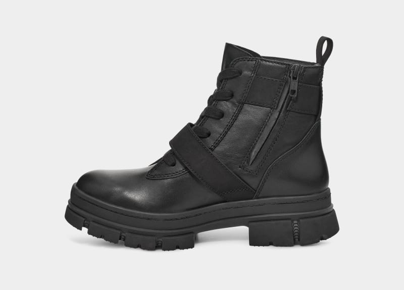 Black Ugg Ashton Lace Up Women's Ankle Boots | South Africa-2760519