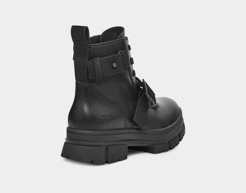 Black Ugg Ashton Lace Up Women's Ankle Boots | South Africa-2760519