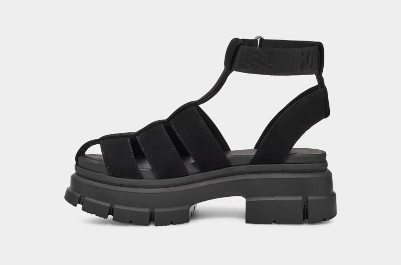 Black Ugg Ashton Strappy Women's Sandals | South Africa-9813754