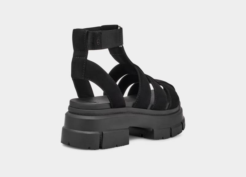 Black Ugg Ashton Strappy Women's Sandals | South Africa-9813754