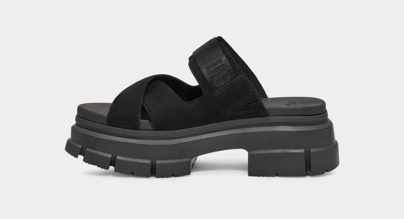 Black Ugg Ashton Women's Slides | South Africa-1246753