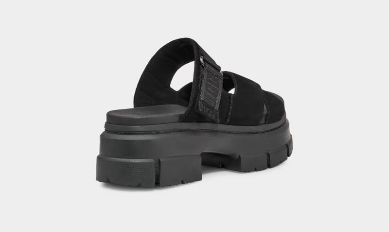 Black Ugg Ashton Women's Slides | South Africa-1246753