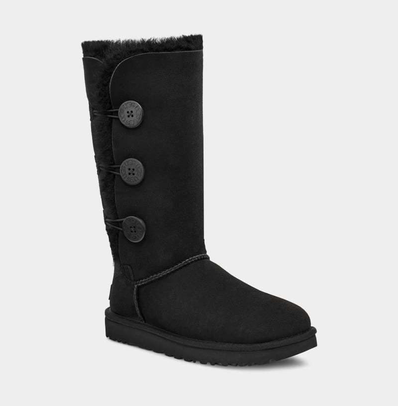 Black Ugg Bailey Button Triplet Ii Women's Boots | South Africa-7368401