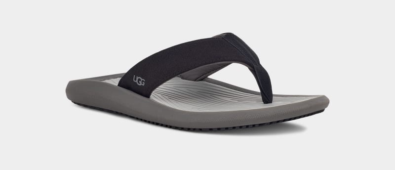 Black Ugg Brookside Ii Flip Canvas Men's Sandals | South Africa-2937154