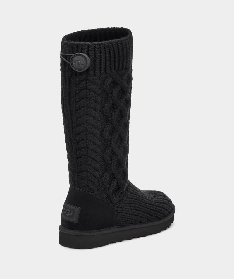 Black Ugg Classic Cardi Cabled Knit Women's Boots | South Africa-2746853