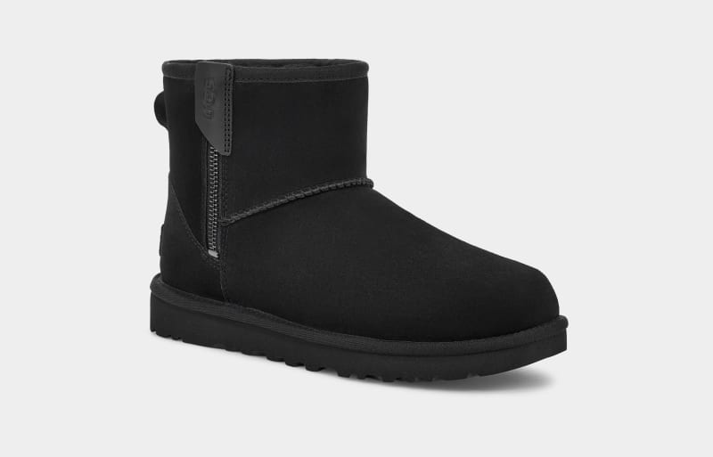 Black Ugg Classic Mini Bailey Zip Women's Boots | South Africa-8479523