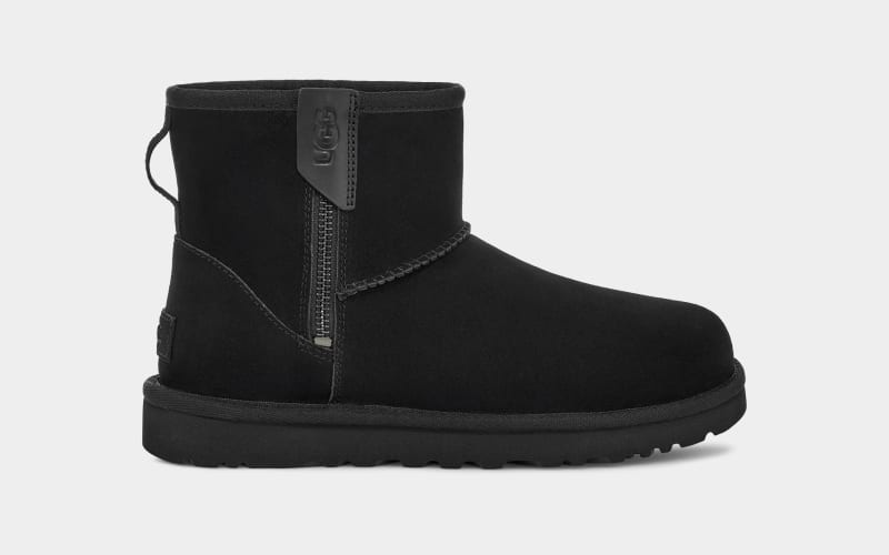 Black Ugg Classic Mini Bailey Zip Women\'s Boots | South Africa-8479523