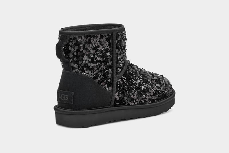 Black Ugg Classic Mini Chunky Sequin Women's Boots | South Africa-3476892