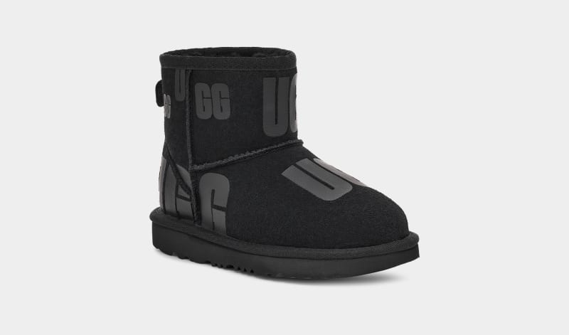 Black Ugg Classic Mini Scatter Graphic Kids' Boots | South Africa-7428910