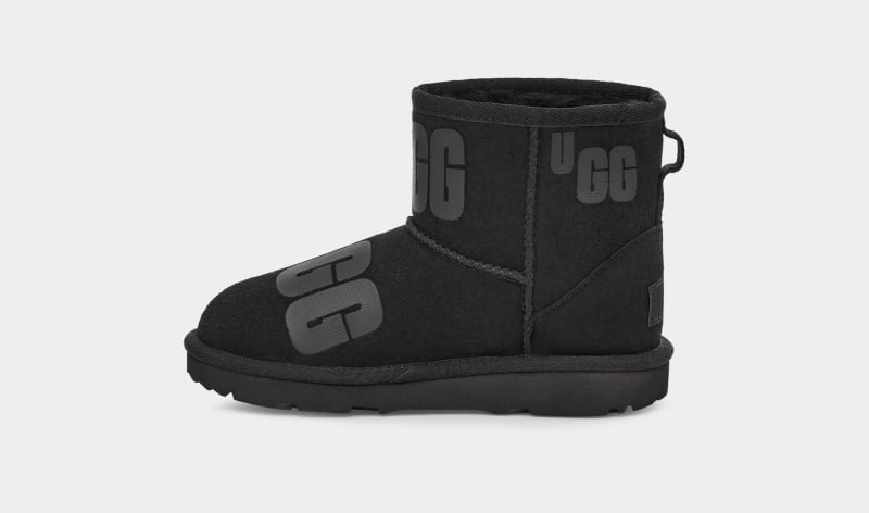 Black Ugg Classic Mini Scatter Graphic Kids' Boots | South Africa-7428910