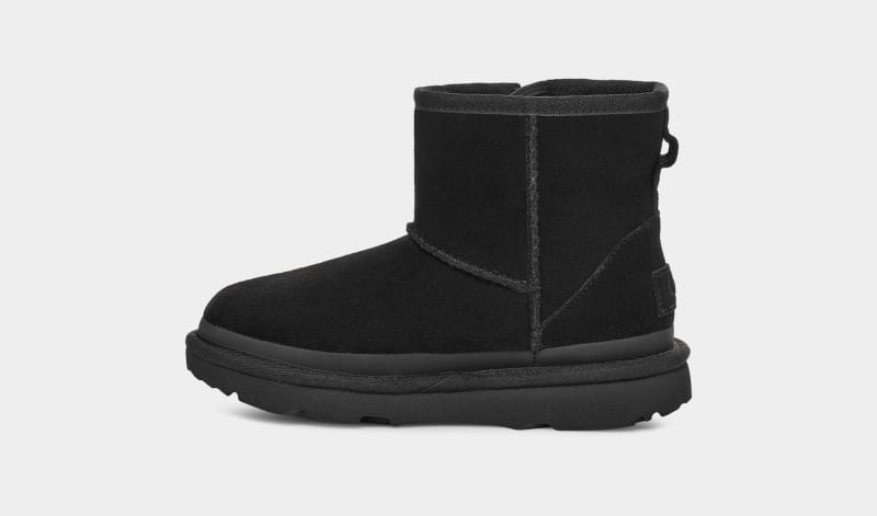 Black Ugg Classic Mini Zipper Tape Logo Kids' Boots | South Africa-8953412