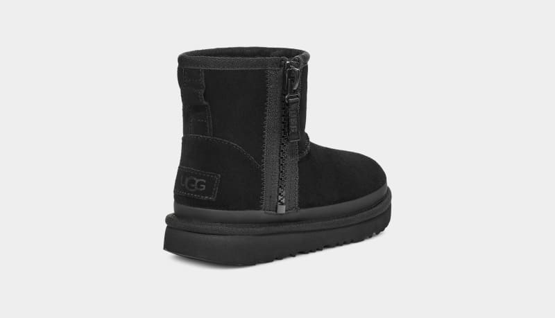 Black Ugg Classic Mini Zipper Tape Logo Kids' Boots | South Africa-8953412