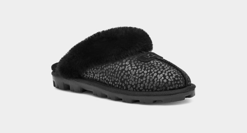 Black Ugg Coquette Sparkle Spots Women's Slippers | South Africa-9628173