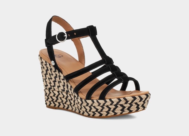 Black Ugg Cressida Women's Sandals | South Africa-6287319